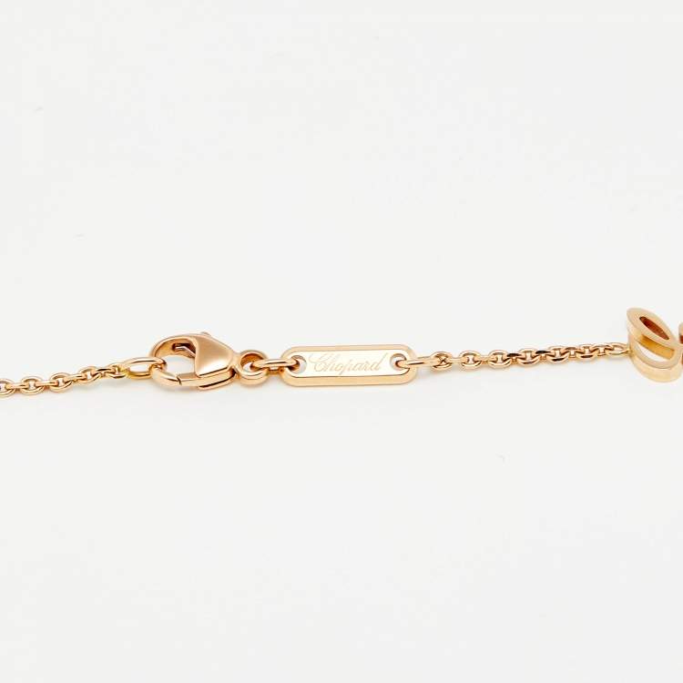 Pre Owned Chopard Happy Diamond Hamsa Hand Good Luck Diamond 18k Rose Gold Pendant Necklace