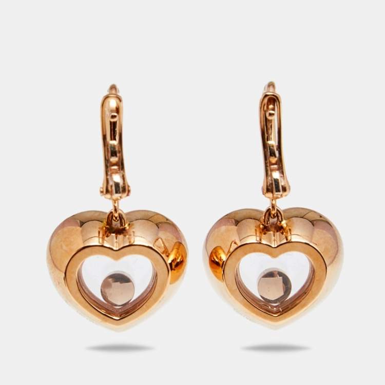 Pre Owned Chopard Very Chopard Diamonds 18k Rose Gold Earrings