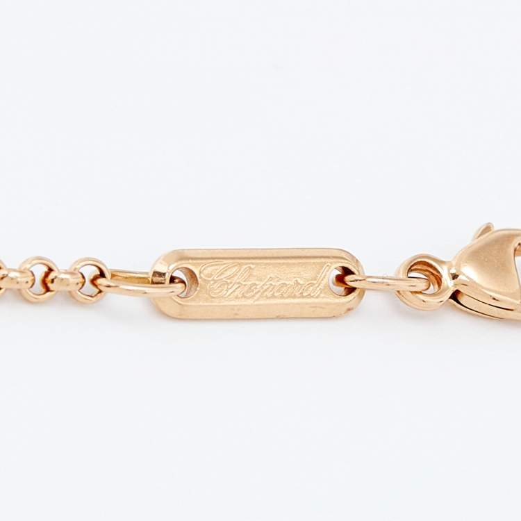 Pre Owned Chopard Happy Diamonds Good Luck Charm Diamond 18K Rose Gold Bracelet