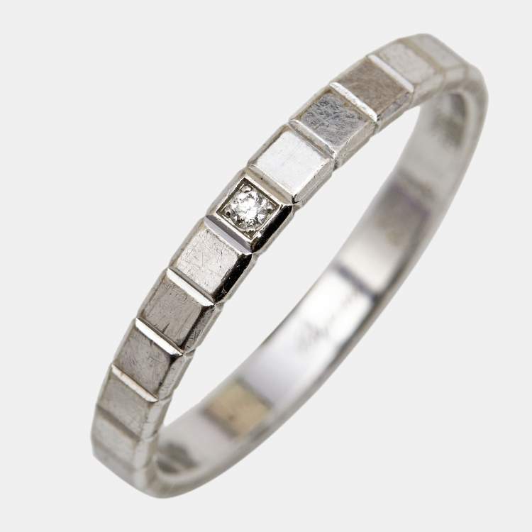 Pre Owned Chopard Ice Cube Diamond 18k White Gold Band Ring Size 54