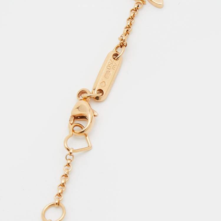 Pre Owned Chopard Happy Heart Diamond Turquoise 18k Rose Gold Pendant Necklace