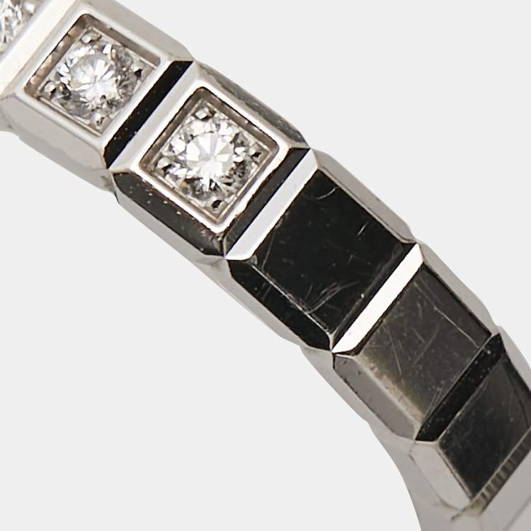 Pre Owned Chopard Ice Cube Diamond 18K White Gold Band Ring Size 53