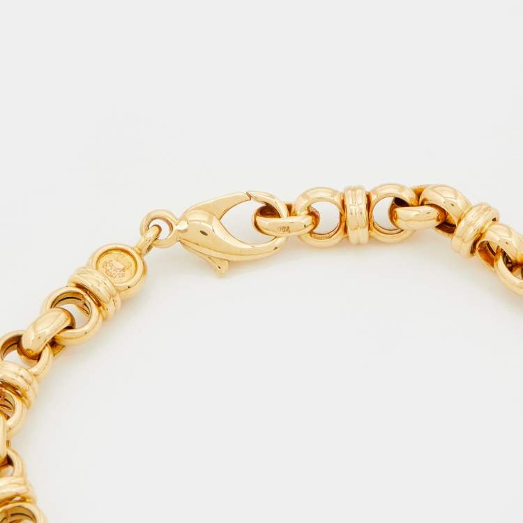 Pre Owned Chopard Happy Diamonds Sapphire 4-Charm 18k Yellow Gold Bracelet