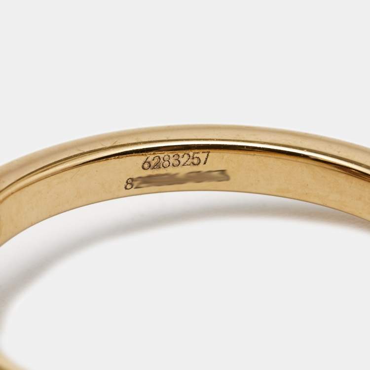 Pre Owned Chopard Happy Diamond 18k Rose Gold Heart Ring Size 50