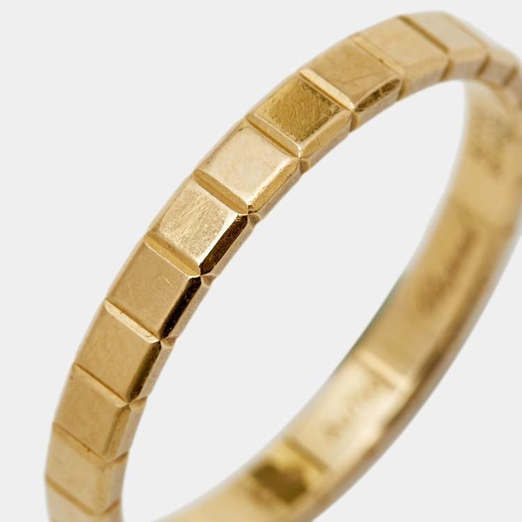 Pre Owned Chopard Ice Cube 18k Yellow Gold Band Ring Size 54
