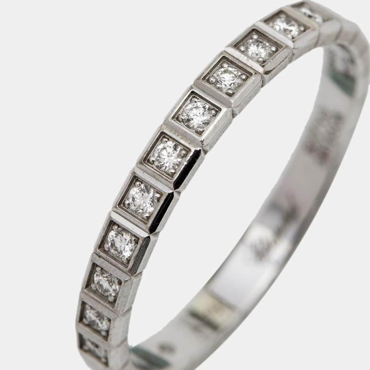 Pre Owned Chopard Ice Cube Diamonds 18k White Gold Band Ring Size 54