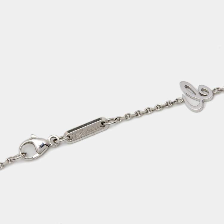 Pre Owned Chopard Happy Diamonds 18k White Gold Pendant Necklace