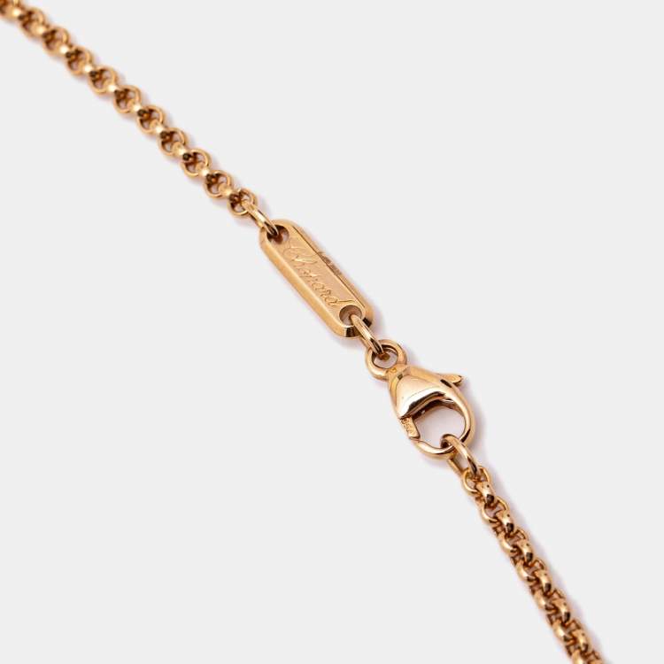 Pre Owned Chopard Happy Diamonds Clown 18k Rose Gold Pendant Necklace