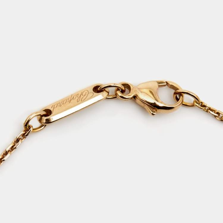 Pre Owned Chopard Happy Diamond Clover 18k Rose Gold Station Bracelet