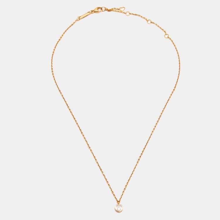 مملوكة مسبقًا Chopard Happy Diamonds 18k Rose Gold Pendant Necklace