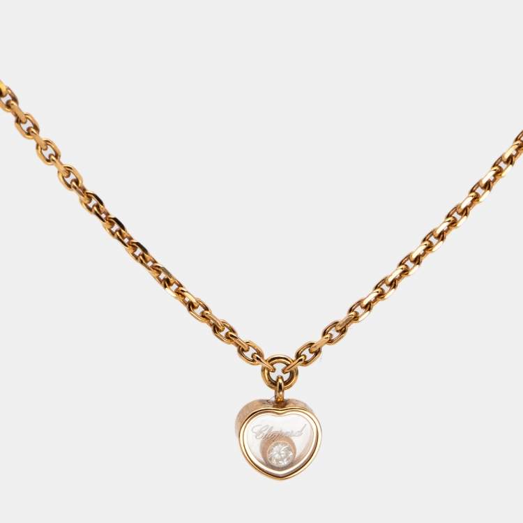 مملوكة مسبقًا Chopard Happy Diamonds 18k Rose Gold Pendant Necklace
