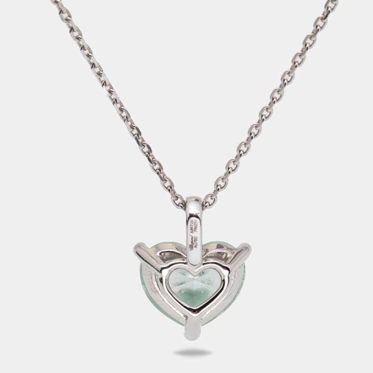 Pre Owned Chopard Happy Diamond Crystal Diamond 18k White Gold Pendant