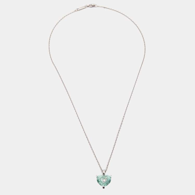 Pre Owned Chopard Happy Diamond Crystal Diamond 18k White Gold Pendant