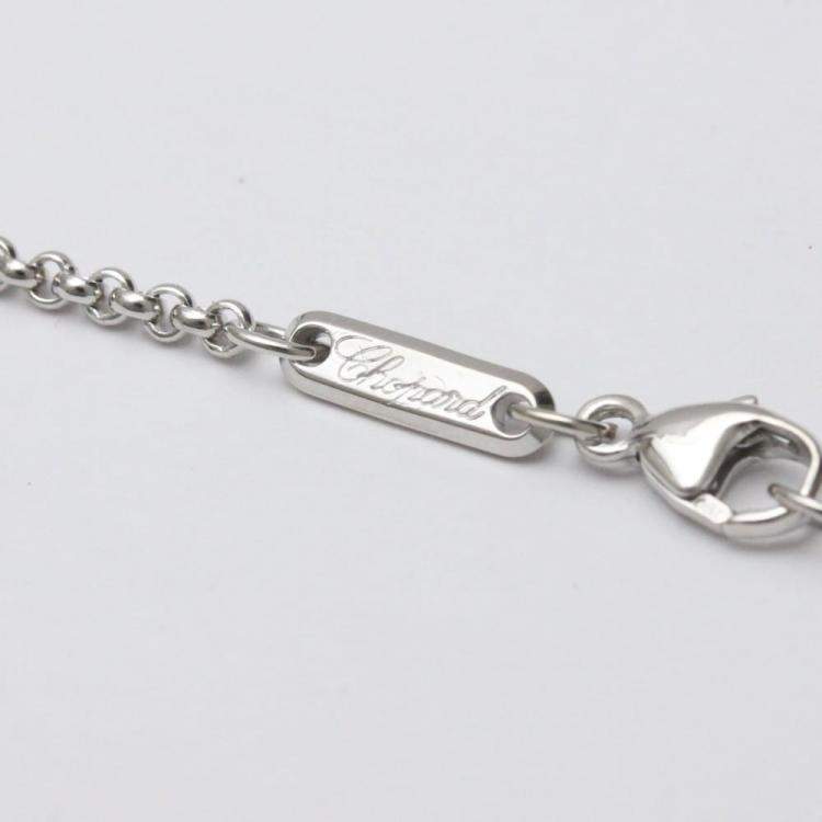 Pre Owned Chopard Happy Diamonds Heart 18K White Gold Diamond Necklace
