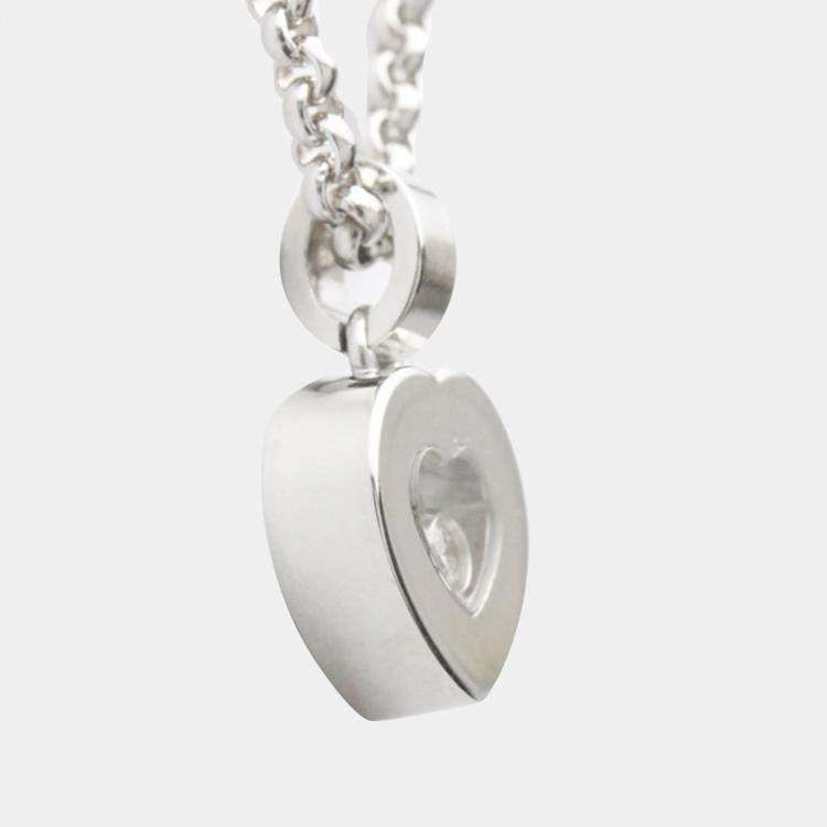 Pre Owned Chopard Happy Diamonds Heart 18K White Gold Diamond Necklace