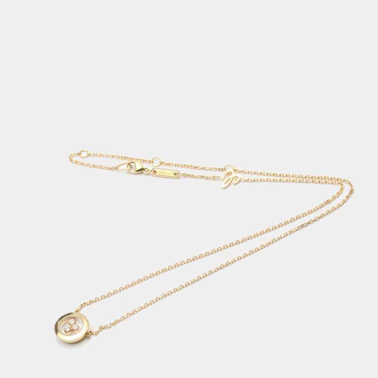 Pre Owned Chopard Happy Diamonds Icon 18K Rose Gold Diamond Necklace