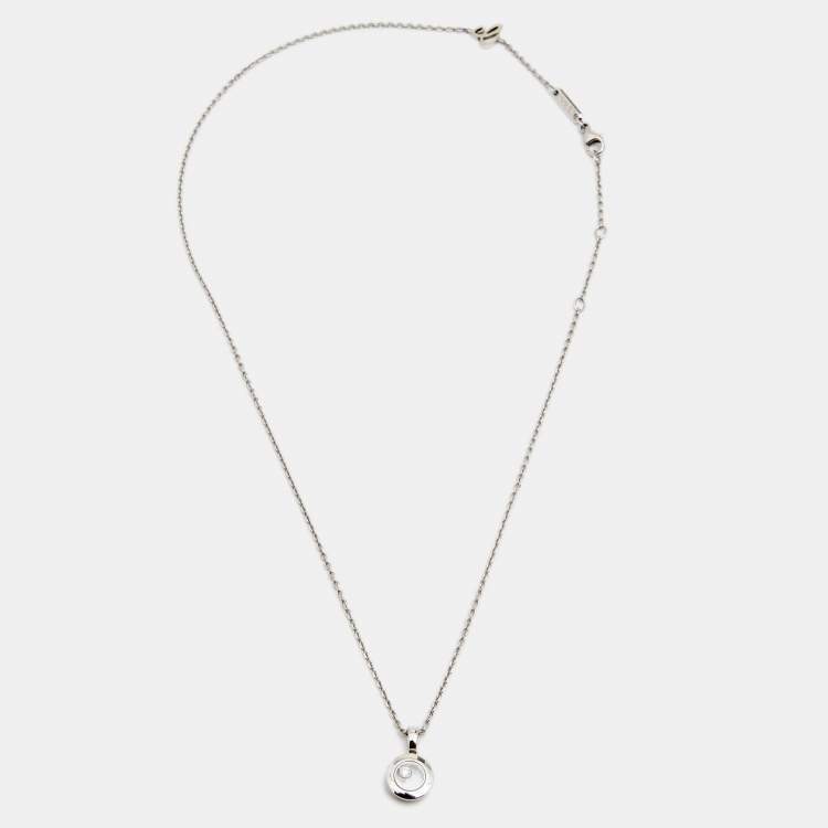 Pre Owned Chopard Happy Diamonds Icon 18k White Gold Pendant Necklaces