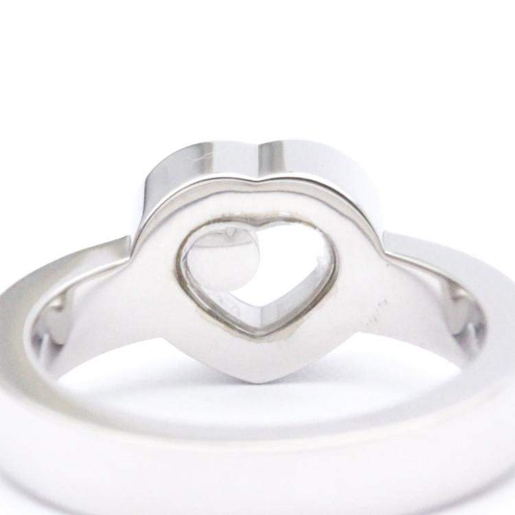 Pre Owned Chopard Happy Hearts 18K White Gold Diamond Ring EU 49