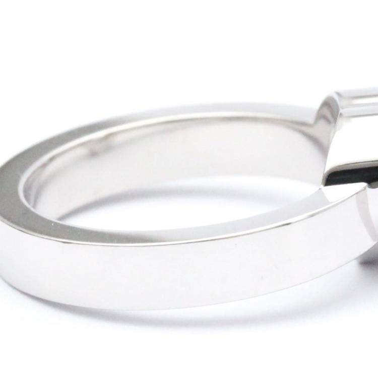 Pre Owned Chopard Happy Hearts 18K White Gold Diamond Ring EU 49