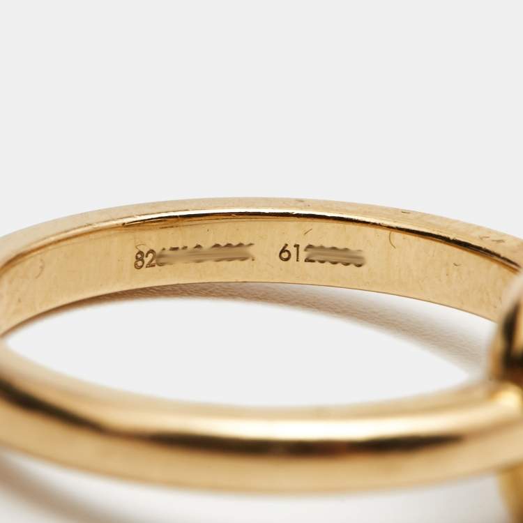 Pre Owned Chopard Happy Diamonds 18k Yellow Gold Ring Size 53