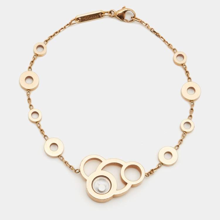 Pre Owned Chopard Happy Bubble Diamonds 18k Rose Gold Bracelet