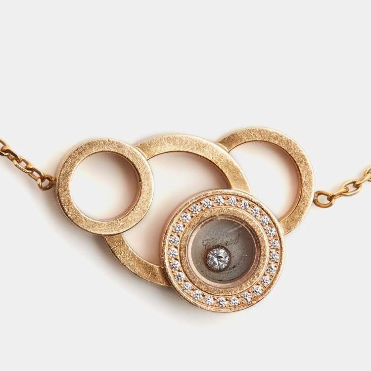 Pre Owned Chopard Happy Bubble Diamonds 18k Rose Gold Bracelet