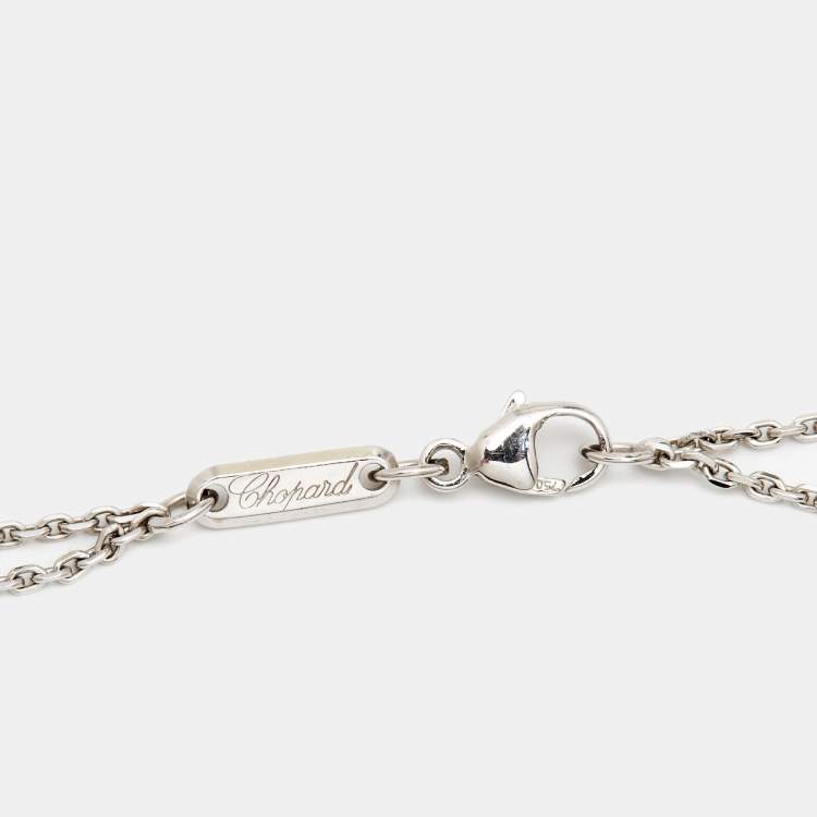 Pre Owned Chopard Happy Diamonds 18k White Gold Pendant Necklace