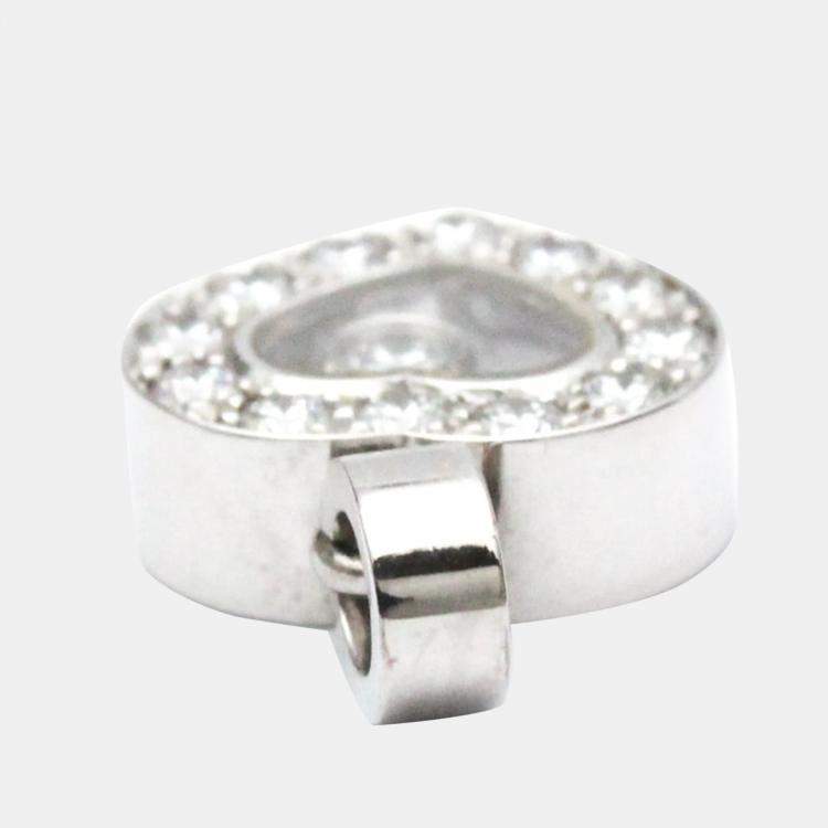 Pre Owned Chopard Happy Diamonds Icon Heart 18K White Gold Diamond Charms and Pendants
