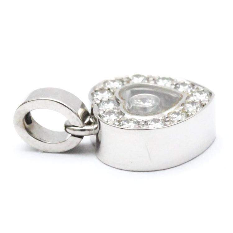 Pre Owned Chopard Happy Diamonds Icon Heart 18K White Gold Diamond Charms and Pendants