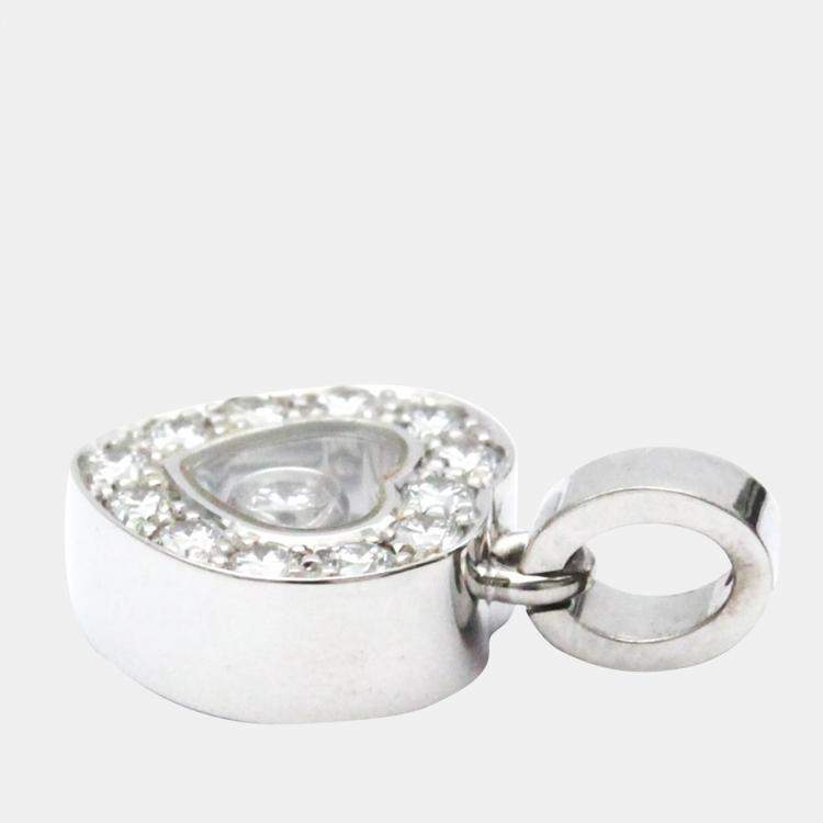 Pre Owned Chopard Happy Diamonds Icon Heart 18K White Gold Diamond Charms and Pendants
