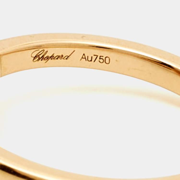 Pre Owned Chopard Happy Diamond 18k Rose Gold Heart Ring Size 51