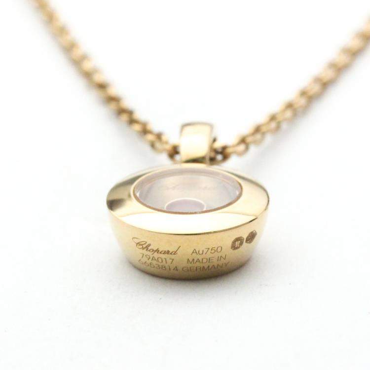Pre Owned Chopard Happy Diamonds 18K Rose Gold Ruby Necklace