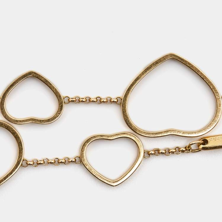 Pre Owned Chopard Happy Hearts Diamond 18k Rose Gold Bracelet