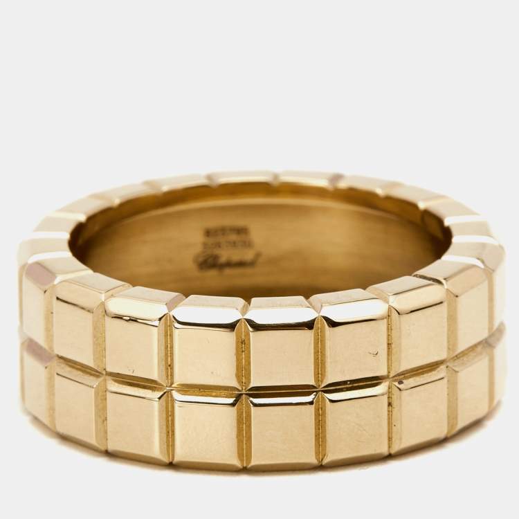 Chopard Ice Cube 18k Yellow Gold Ring Size 56 Chopard TLC