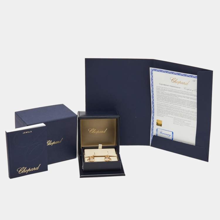 Pre Owned Chopard Happy Dreams Diamonds 18k Rose Gold Earrings