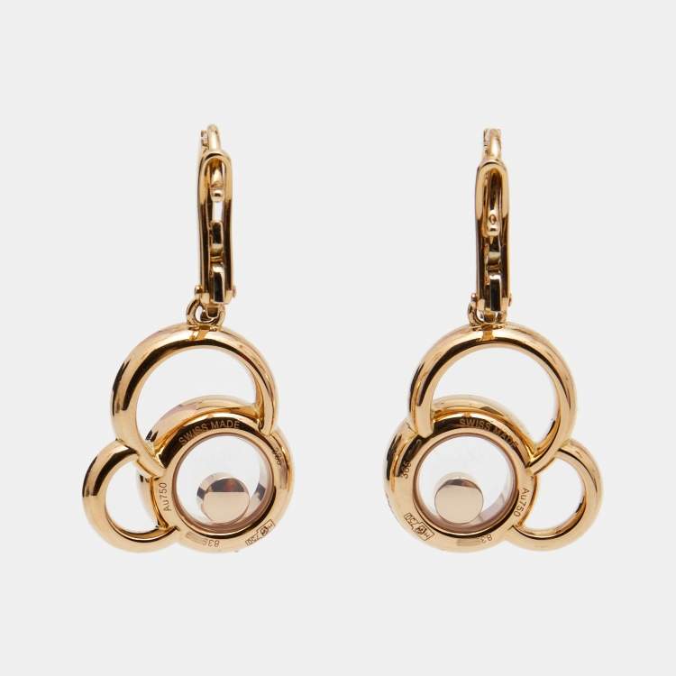 Pre Owned Chopard Happy Dreams Diamonds 18k Rose Gold Earrings