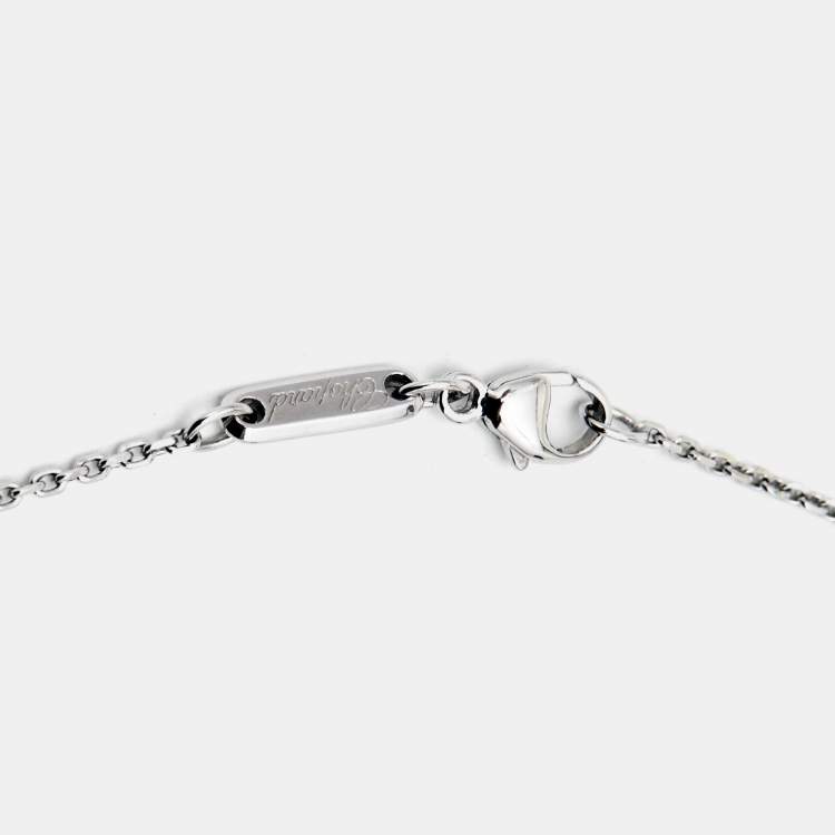 Pre Owned Chopard Happy Diamonds 18k White Gold Pendant Necklace