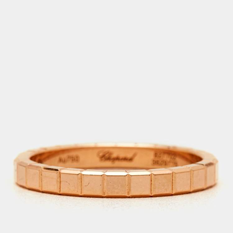 Chopard Ice Cube Rose Gold Band Ring Size 6 3/4