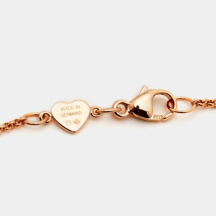 Pre Owned Chopard Happy Hearts Mother of Pearl 18k Rose Gold Pendant Necklace
