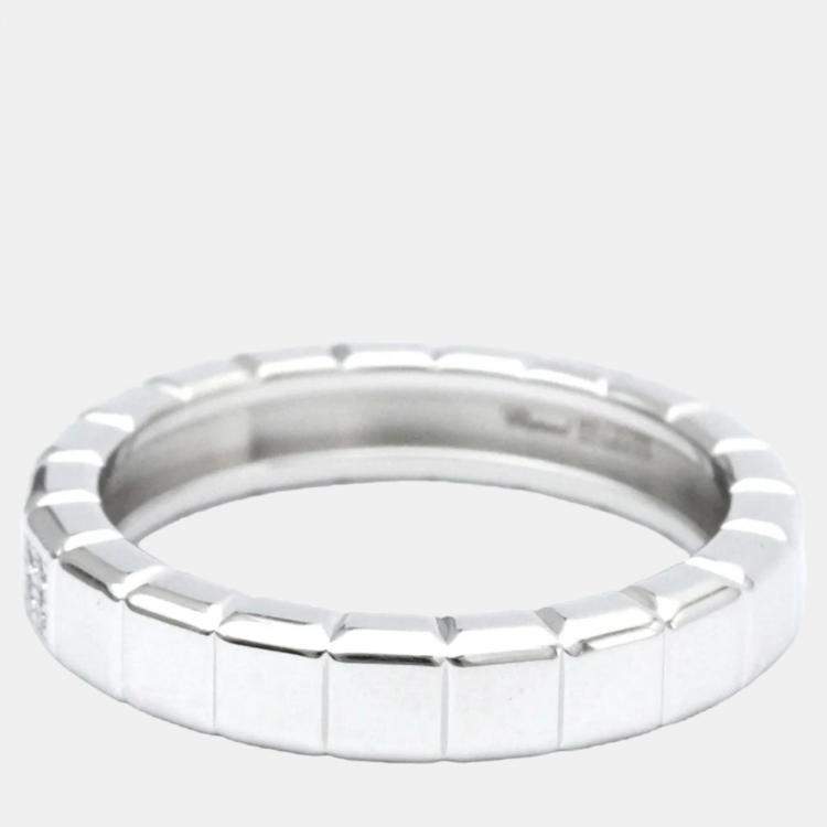 Pre Owned Chopard Ice Cube 18K White Gold Diamond Ring EU 60