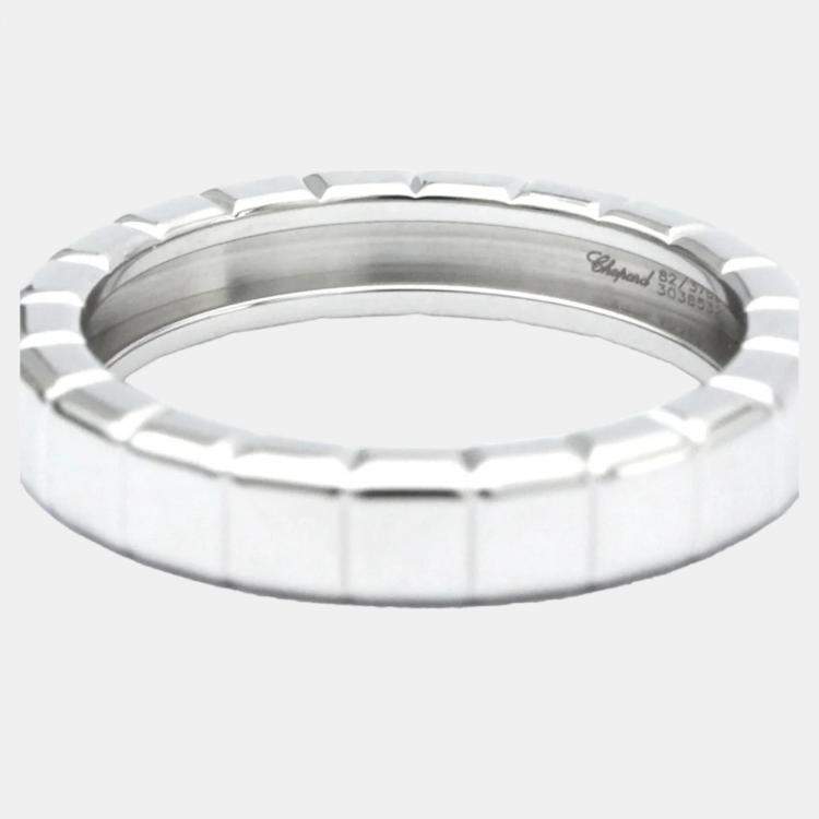 Pre Owned Chopard Ice Cube 18K White Gold Diamond Ring EU 60