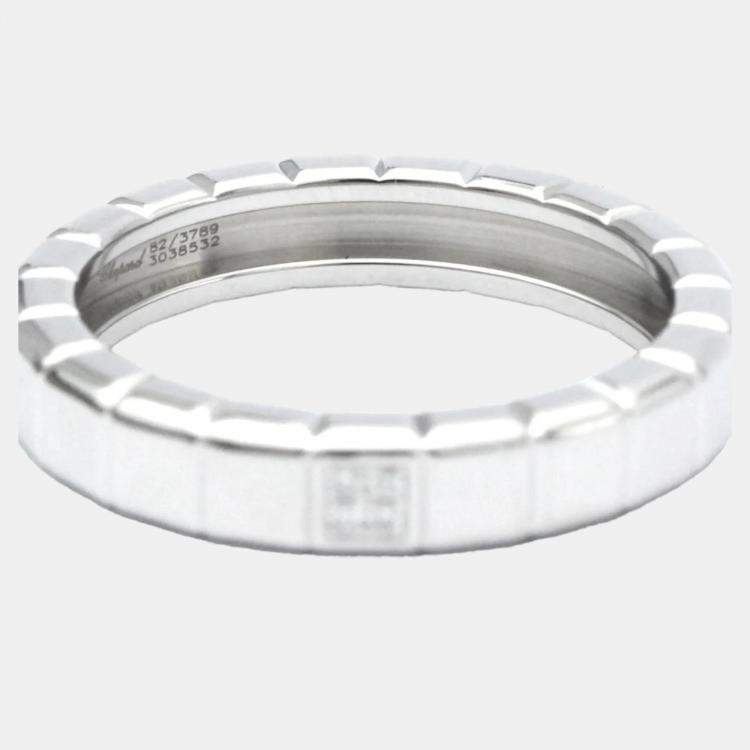 Pre Owned Chopard Ice Cube 18K White Gold Diamond Ring EU 60