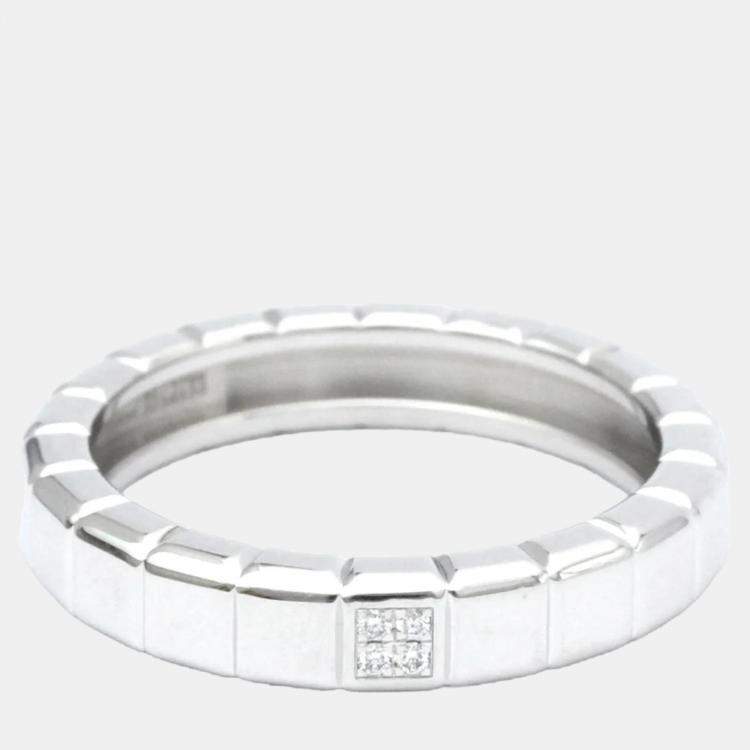 Pre Owned Chopard Ice Cube 18K White Gold Diamond Ring EU 60