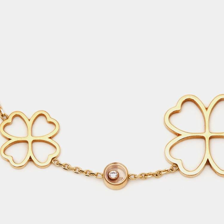 Pre Owned Chopard  Clover Diamond 18k Rose Gold Bracelet
