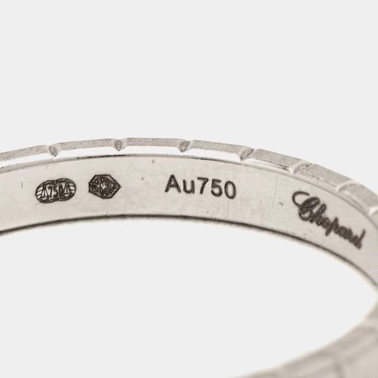 Pre Owned Chopard Ice Cube Diamond 18k White Gold Ring Size 54