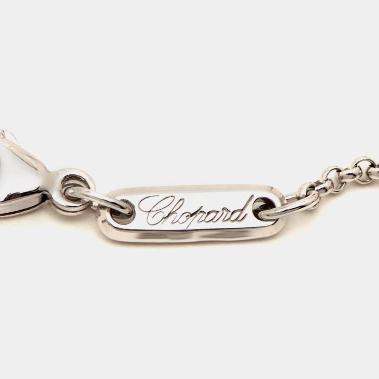 Pre Owned Chopard Happy Hearts Diamond 18k White Gold Bracelet