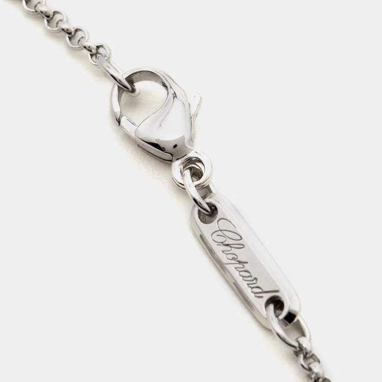 Pre Owned Chopard Happy Hearts Diamond 18k White Gold Bracelet