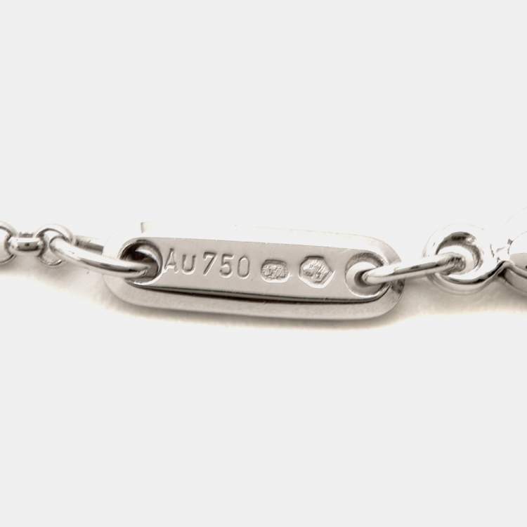 Pre Owned Chopard Happy Hearts Diamond 18k White Gold Bracelet