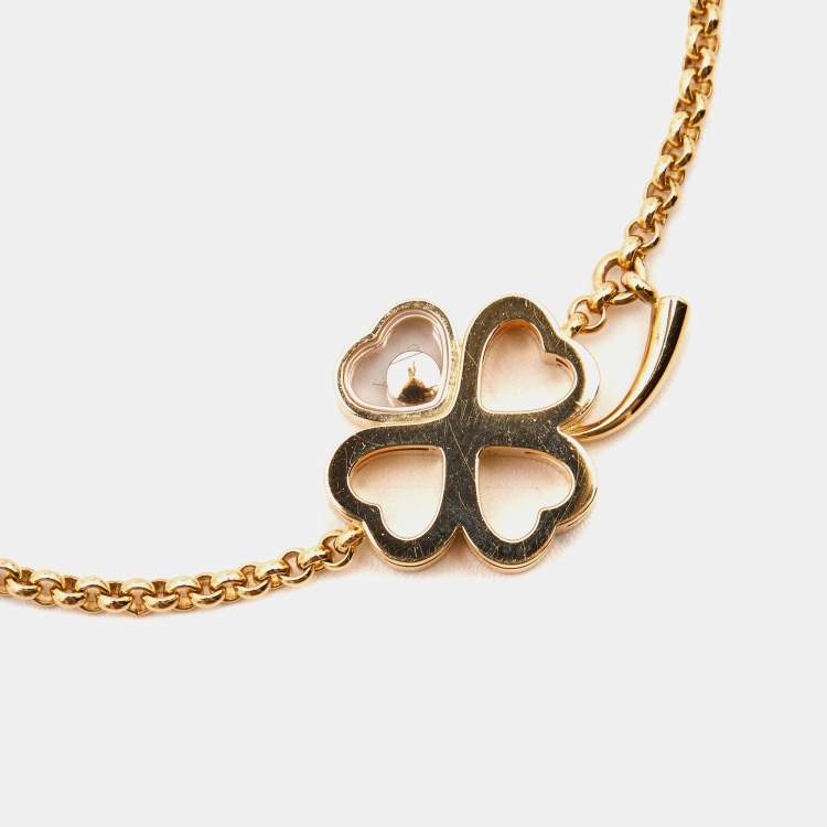 Pre Owned Chopard Happy Diamonds Clover 18k Rose Gold Bracelet