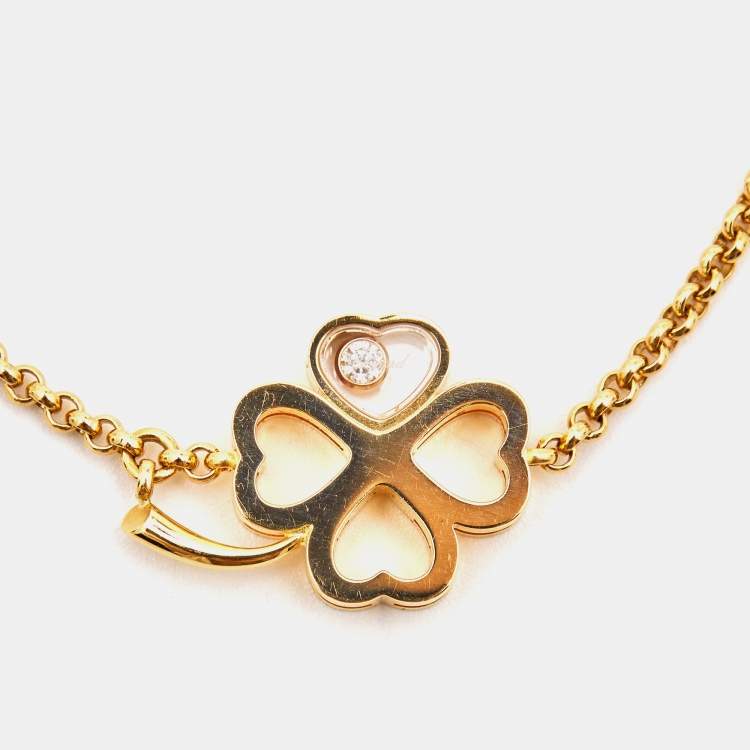 Pre Owned Chopard Happy Diamonds Clover 18k Rose Gold Bracelet